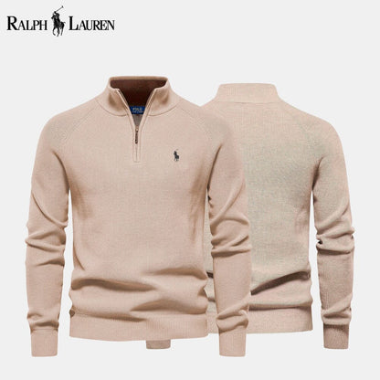 𝑅𝐿 Classic Knit Quarter-Zip Sweater