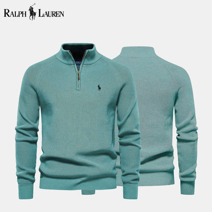 𝑅𝐿 Classic Knit Quarter-Zip Sweater